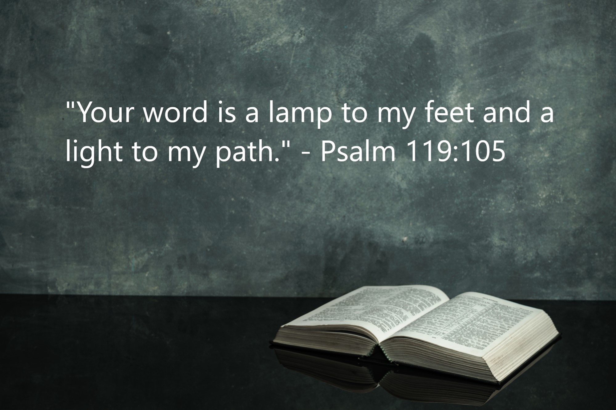 "Your word is a lamp to my feet and a light to my path." - Psalm 119:105
