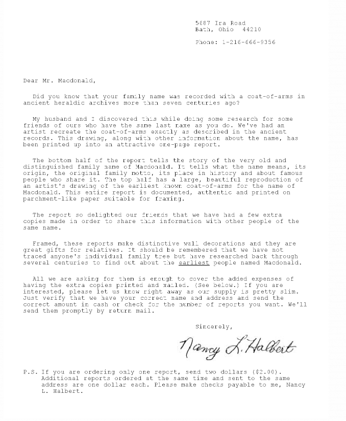 Gary Halbert's Simple looking but incredibly effective Coat of Arms Letter: This direct mail piece is a classic example of Halbert's ability to weave story and salesmanship together.