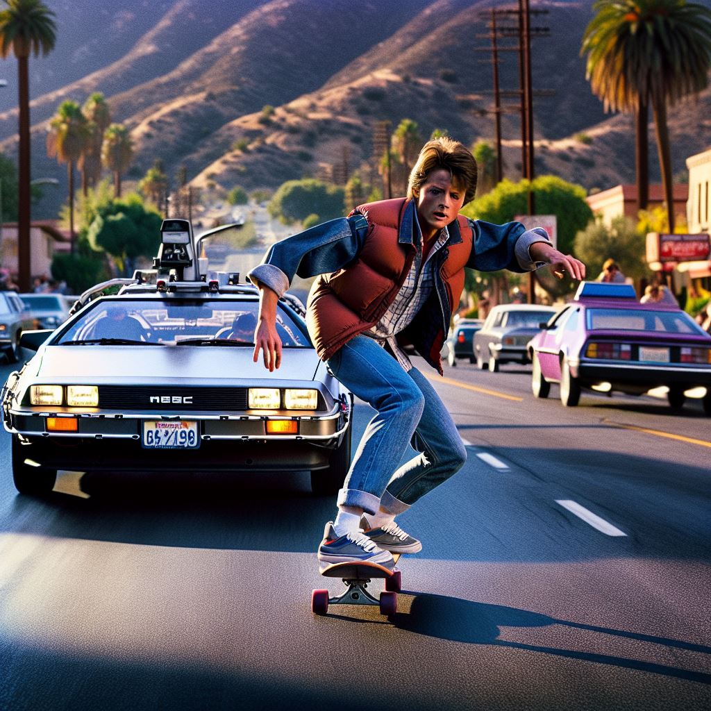 Marty McFly Skateboarding 
