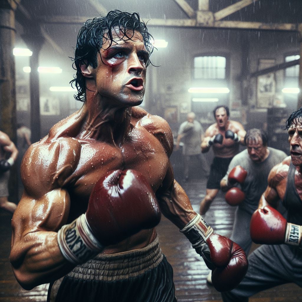 Rocky in training