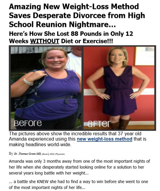 Advertorial #2 for Weight-loss Product