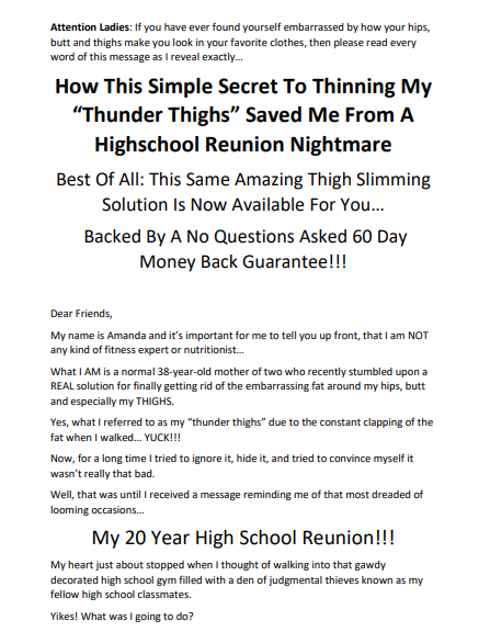 High School Reunion Nightmare Advertorial